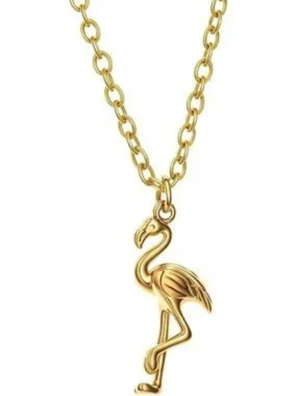 Anthropologie Gold Flamingo Charm Necklace